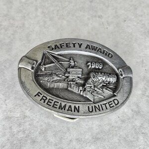 Vintage 1989 Safety Award Freeman United Stonebridge Press Belt Buckle